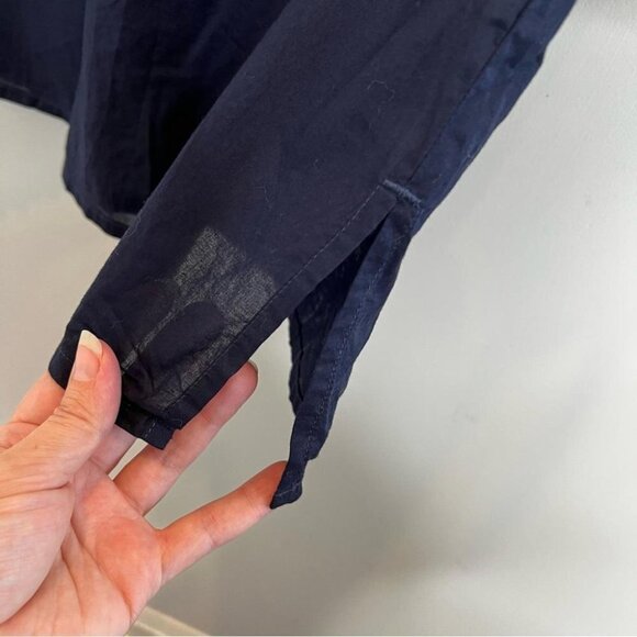 J Crew Factory Womens Size Small Blue Black Pom Pom Tunic Swim Coverup Coastal - Picture 6 of 12